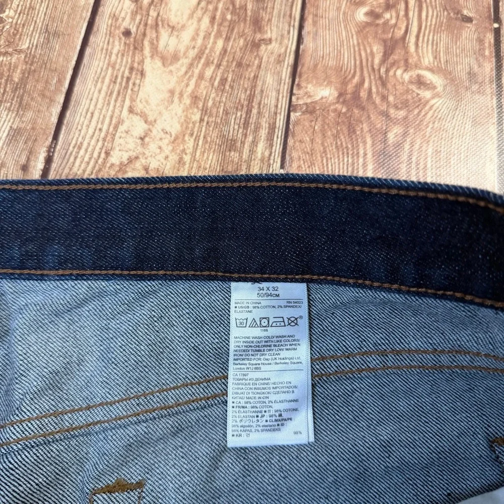 Banana Republic Slim Jeans Mens 34W 32L Dark Indigo Blue Stretch Denim